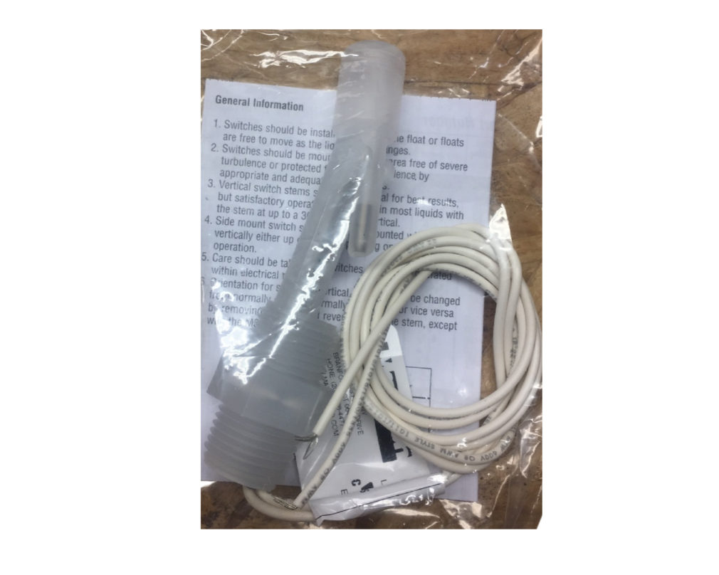 Drain Pan Horizontal Mount Liquid Level Float Switch 1/2" NPT connections, 1/2 NPT conduit