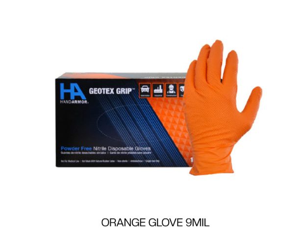 Orange Max-Grip Tread Ribbed Nitrile Gloves